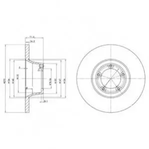 FORD Гальмівний диск передн. TRANSIT 1.6, 2.0 85- Delphi BG2157