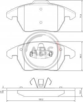 Гальмівні колодки пер. Citroen C4/Peugeot 207/208/307/308/Jetta IV 07- A.B.S. A.B.S. 37429