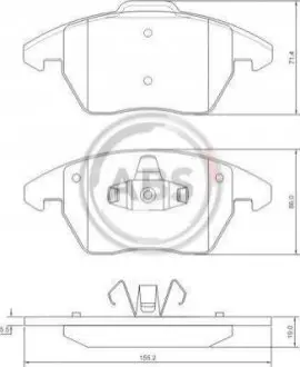 Гальмівні колодки пер. Citroen C4/Peugeot 207/208/307/308/Jetta IV 07- A.B.S. A.B.S. 37429