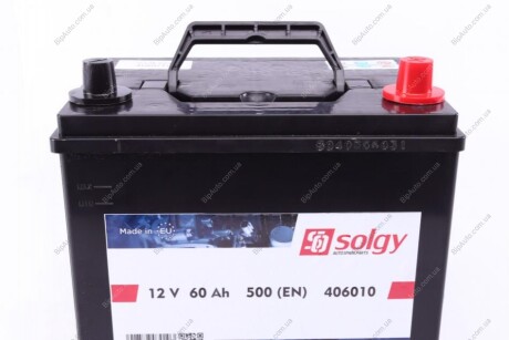 Акумуляторна батарея 60Ah/500A (230x172x222/+R) Азія SOLGY 406010