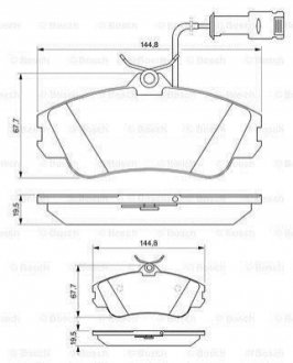 Гальмівні колодки диск. передн. (з датчик.) AUDI 80/100 BOSCH 0986461115