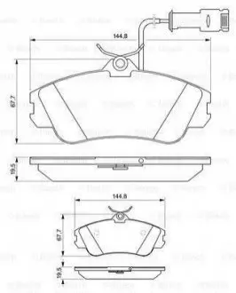 Гальмівні колодки диск. передн. (з датчик.) AUDI 80/100 BOSCH 0986461115