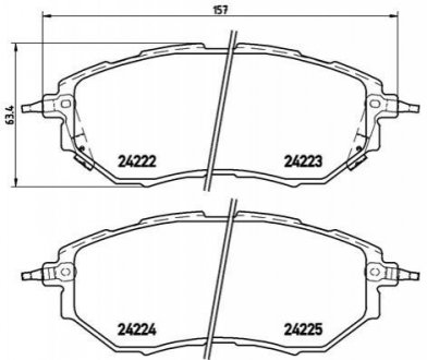 Комплект гальмівних колодок з 4 шт. дисків BREMBO P78017X (фото 1)