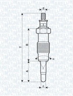 Свічка розжарювання NISSAN,PEL, OPEL, RENAULT [062582804304] MAGNETI MARELLI UX11A (фото 1)