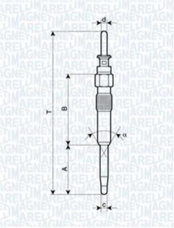 BMW свічка розжарювання E46,E90,E60,E65,E83 MAGNETI MARELLI 062900039304