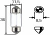 HELLA C5W 12V 5W Лампа розжарювання (блістер 2 шт) STANDARD 8GM 002 092-123 HELLA 8GM 002 092-123