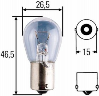 12V 18W Автолампа (BA15s) тип R 12V/18W HELLA 8GA 002 072-121