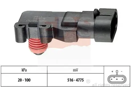 OPEL датчик тиску в впускному колекторі Astra G/H 01-,Combo,Vectra C, Daewoo Leganza 97-,Renault Kangoo EPS 1.993.011