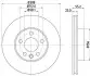 HELLA PRO Диск гальмівний перед. (вентил.) VW Sharan 95- FORD Galaxy SEAT (288*25) Hella pagid 8DD 355 104-481 (фото 1)