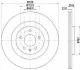HELLA PRO HIGH CARBON VW Диск гальмівний задній Audi A8 10- Hella pagid 8DD 355 129-381 (фото 1)