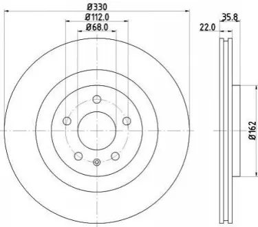 Диск гальмівний Hella pagid 8DD 355 129-381