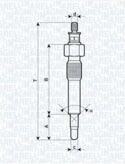 GLOW PLUG LANCIA, OPEL, PEUGEOT, RENAULT [] MAGNETI MARELLI 062583202304 (фото 1)