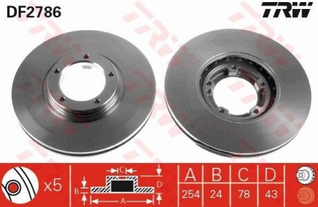 Гальмівний диск TRW DF2786 (фото 1)