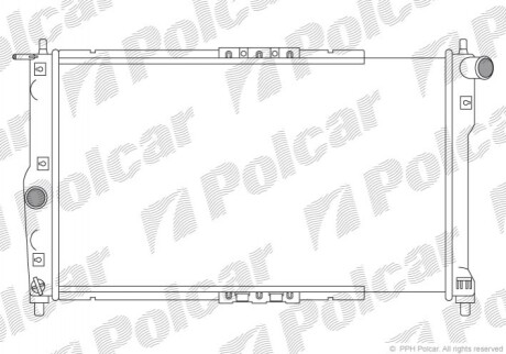 Радіатор охолодж двигуна (+AC) Daewoo Lanos 1.4/1.5/1.6 05.97 Polcar 291208-A