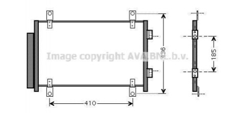 AVA CITROEN Радіатор кондиціонера (конденсатор) з осушувачем Jumper, Fiat Ducato, Peugeot 2.0/2.8HDI 02- AVA AVA COOLING FTA5351D (фото 1)