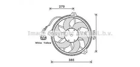 AVA CITROEN Вентилятор радіатора C8 2.0 02-, JUMPY 1.6 07-, JUMPY 2.0 07-, FIAT, LANCIA, PEUGEOT AVA AVA COOLING CN7536