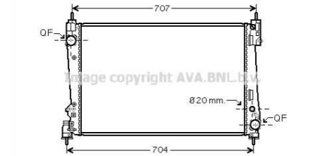 AVA FIAT Радіатор охолодження двиг. BRAVO II 1.4 07-, PUNTO 1.3 D 12-, ALFA ROMEO AVA AVA COOLING FTA2312