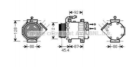 AVA CITROEN Компресор кондиціонера JUMPER II 3.0 06-, FIAT, PEUGEOT AVA AVA COOLING FTAK366 (фото 1)