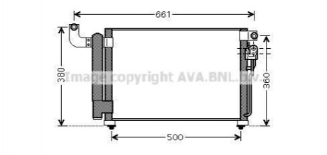 AVA KIA Радіатор кондиціонера (конденсатор) Rio II 1.5CRDi 05- AVA AVA COOLING KA5082D (фото 1)