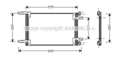 AVA FIAT Радіатор кондиціонера (конденсатор) 1.2/1.9D 01- AVA AVA COOLING FT5248