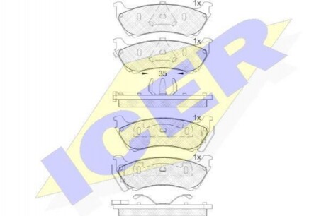 Колодки гальмівні (задні) MB M-class (W163) 98-05 ICER 181277 (фото 1)