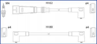 HUCO VW Дроти високої напруги (5шт.) Golf III 1,6, Polo 1,0-1,6 SKODA Felicia 1,6 SEAT HITACHI 134711