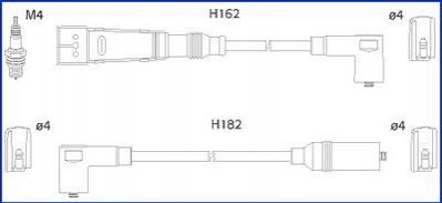 HUCO SEAT дріт запалювання IBIZA,CORDOBA 1.4I 93-. VW Golf III 1,4 HITACHI 134785