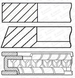 Кільця поршневі,комплект GOETZE 0845000010