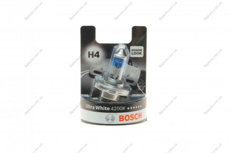 Автолампа H4 Ultra White 12V 60/55W P43t (блистер 1шт) BOSCH 1987301089 (фото 1)