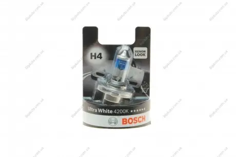 Автолампа H4 Ultra White 12V 60/55W P43t (блистер 1шт) BOSCH 1987301089 (фото 1)