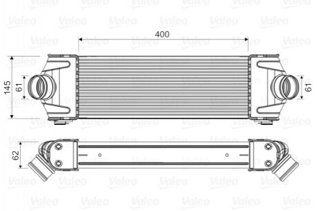 Радіатор інтеркулера Ford Transit 2.4DI 00- Valeo 818550