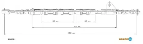 TOYOTA трос ручн.гальма лів.Avensis 00- (диск.) ADRIAUTO 52.0258.1