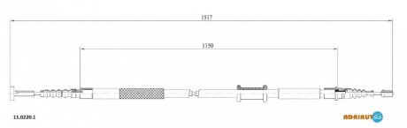 FIAT трос ручного гальма задн. лів. ADRIAUTO 11.0220.1 (фото 1)