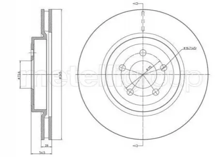 CHRYSLER Гальмівний диск передній 300C 3.0-6.4 11-, LANCIA THEMA 3.0-3.6 11-14 CIFAM 800-1632C (фото 1)