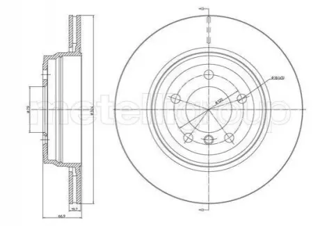 BMW диск гальмівний задн. (вентил.) BMW 7-serie E65/66 (324*19.7) CIFAM 800-1683C