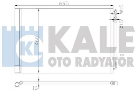 KALE BMW Радіатор кондиціонера (конденсатор) з осушувачем 5 F10, 6, 7 F01 Kale Oto radyator 342415