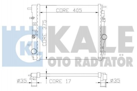 KALE MITSUBISHI Радіатор охолодження двиг. Colt IV, Lancer V 1.3/1.6 92- Kale Oto radyator 362500