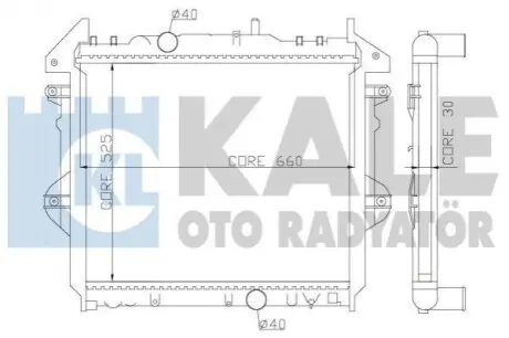 KALE TOYOTA Радіатор охолодження двиг. Hilux VII 2.5/3.0 D-4D 05- Kale Oto radyator 352600