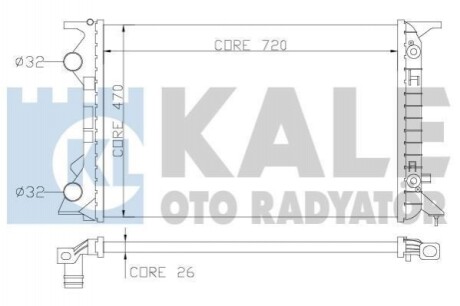 KALE AUDI Радіатор охолодження A4/5/6, Q5 2.0 09-, PORSCHE Kale Oto radyator 353400