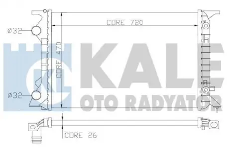 KALE AUDI Радіатор охолодження A4/5/6, Q5 2.0 09-, PORSCHE Kale Oto radyator 353400