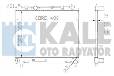 KALE TOYOTA радіатор охолодження Yaris 1.4 D-4D 05- Kale Oto radyator 342140