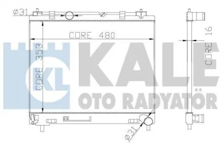 KALE TOYOTA радіатор охолодження Yaris 1.4 D-4D 05- Kale Oto radyator 342140