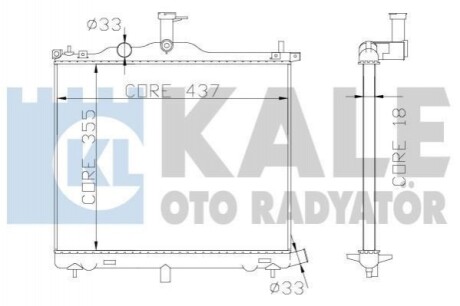 KALE HYUNDAI Радіатор охолодження i10 1.0/1.2 08- Kale Oto radyator 341975 (фото 1)