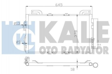 KALE DB Радіатор кондиціонера (конденсатор) W203 Kale Oto radyator 392900 (фото 1)