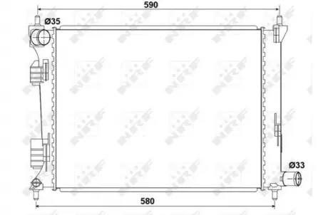 Радіатор охолодження Hyundai Accent 1.4/1.6 10-/Kia Rio 1.2-1.6 11- NRF 53166
