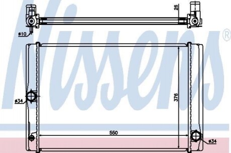 TOYOTA Радіатор системи охолодження двигуна Auris, Corolla 1.4 D-4D 07- NISSENS 64691