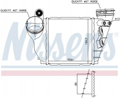 VW Інтеркулер GOLF IV 1.9 00-, SKODA, AUDI, SEAT NISSENS 96487