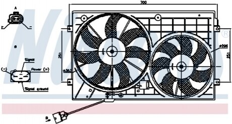 VW Вентилятор радіатора AUDI, SEAT, SKODA NISSENS 85644