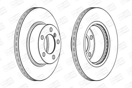 Гальмівний диск передній BMW 1-Series, 3-Series, 4-Series CHAMPION 562976CH