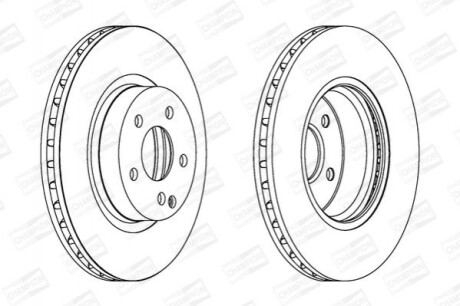 Гальмівний диск передній Mercedes CLS, E-Class / Saab 9-3 CHAMPION 562386CH